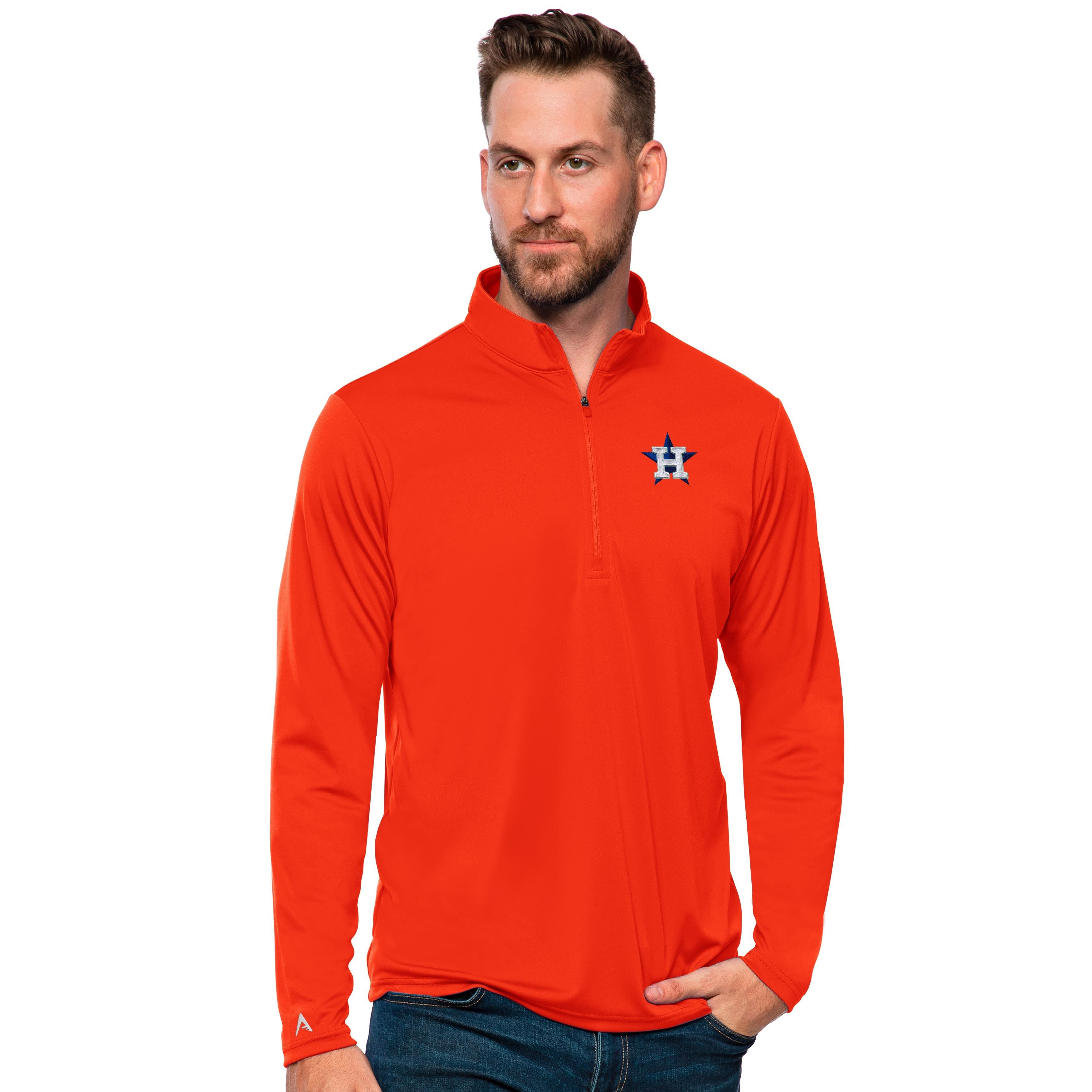 Antigua Men's Houston Astros Tribute Quarter-Zip Pullover Jacket